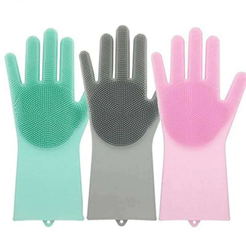 WLLHYF Lot de 2 paires de gants de nettoyage en caoutchouc réutilisables  pour la vaisselle, gants de nettoyage en caoutchouc imperméables, gants de